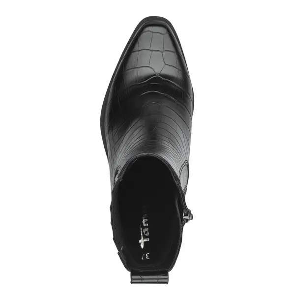 Crocodile-Embossed Western Ankle Boots 2 Image