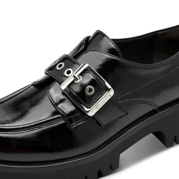 Lug-Sole Loafers with a Buckle Strap 4 Image