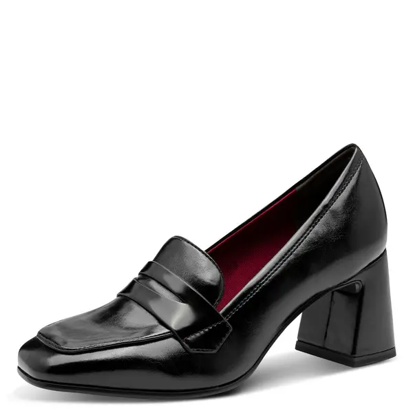 Chunky Block Heeled Loafers with a Penny Strap 3 Image