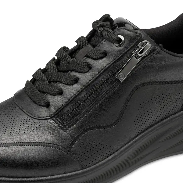 Leather Platform Sneakers with a Side Zipper 3 Image