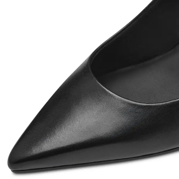 Leather Pumps with a Sculptural Block Heel 1 Image