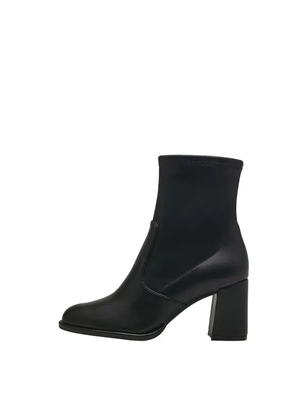 Heeled Ankle Boots with a Stretch Shaft and Block Heel 2 Image