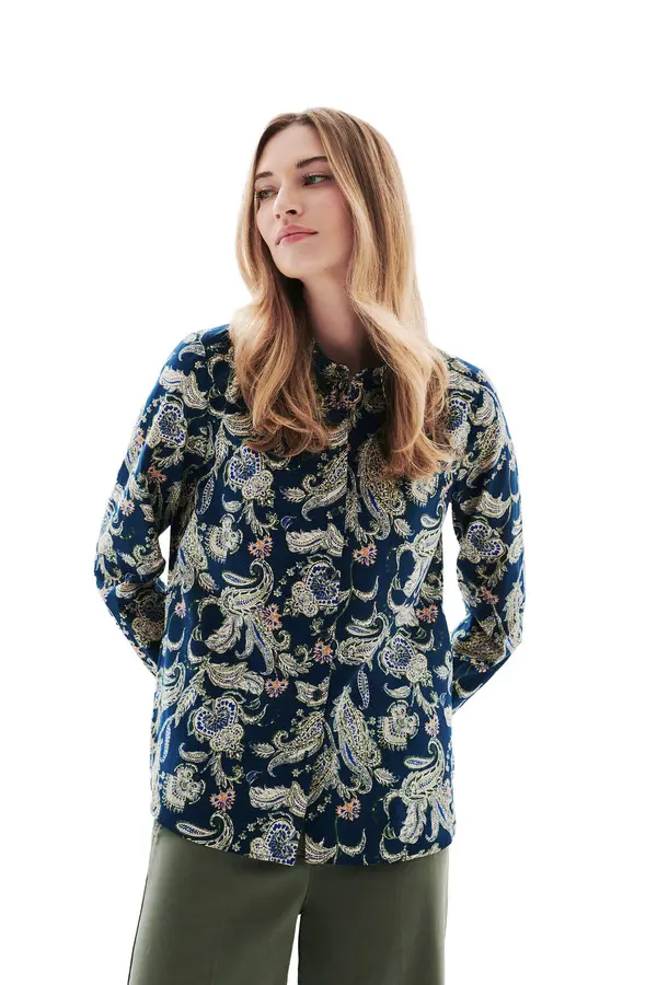 Straight Cut Shirt Collar Blouse 1 Image