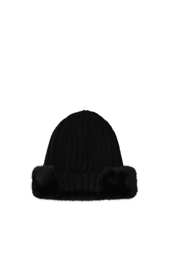 Angora-blend knit beanie hat 1 Image