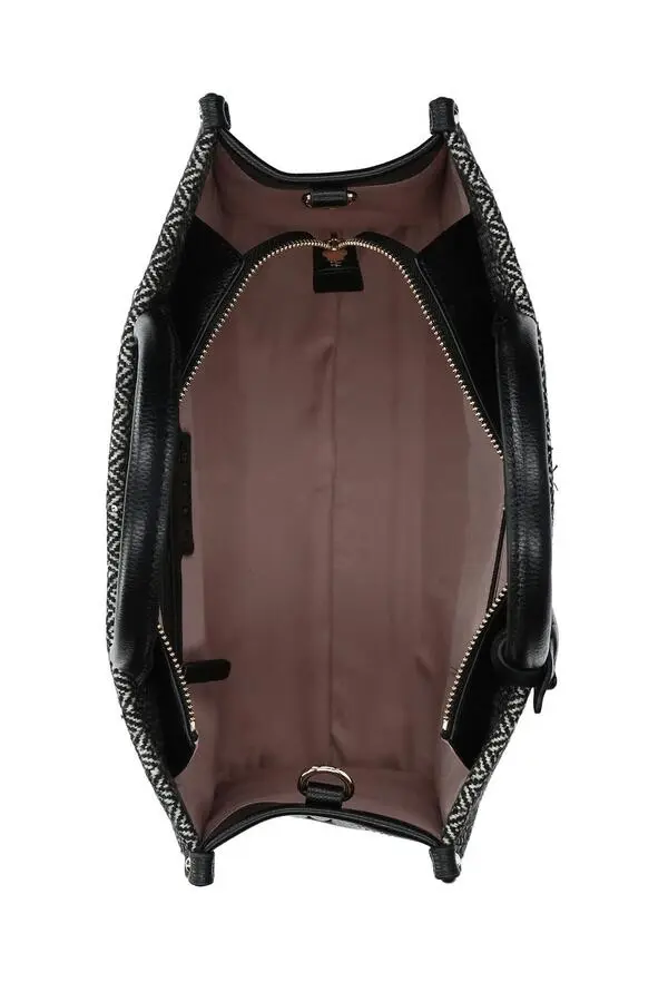 Tweed & Leather Tote Bag 2 Image