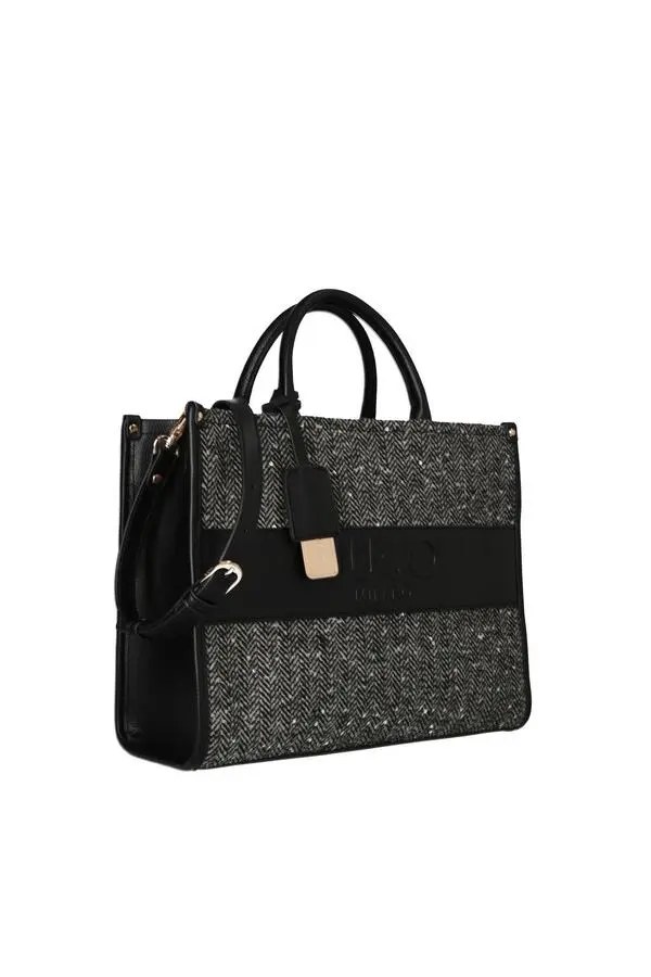Tweed & Leather Tote Bag 4 Image