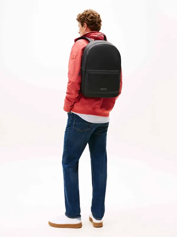 Textured Logo Smooth Dome Backpack 4 Image