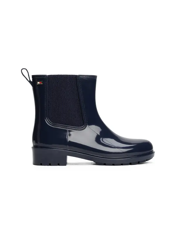 Glossy Ankle Cleat Rain Boots 2 Image