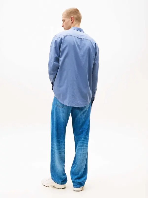 Regular Fit Linen Blend Long Sleeve Shirt 1 Image