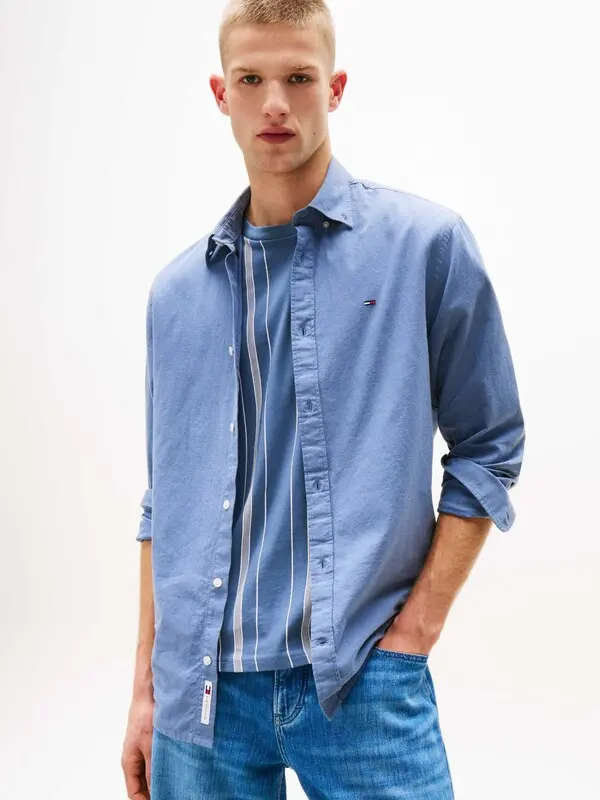 Regular Fit Linen Blend Long Sleeve Shirt 2 Image