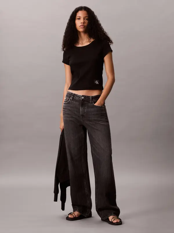 Rib Short Sleeve T-Shirt 3 Image