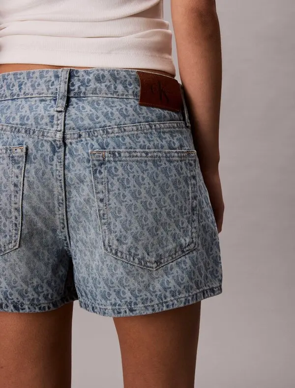 Check Print 90S Denim Shorts 3 Image