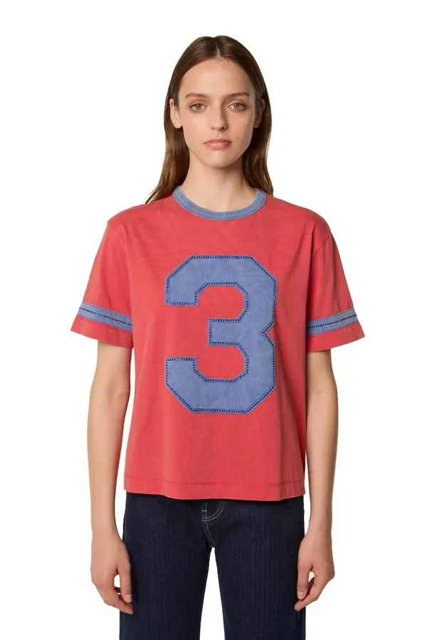 Short sleeves t-shirt adorned with rhinestones 2 Image