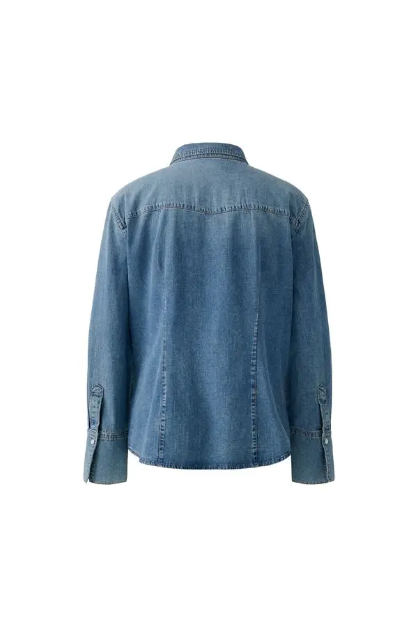 Long Sleeves Denim Shirt 1 Image