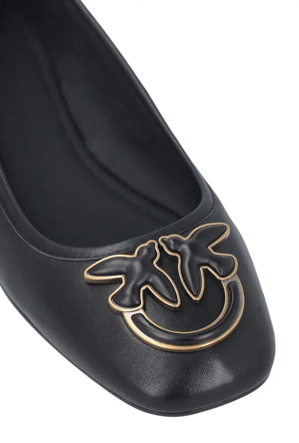 Flat nappa leather ballet flats with Love Birds logo 1 Image