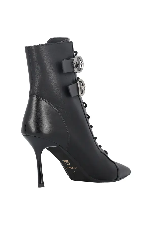 Pointed-Toe Heeled Leather Boots 2 Image