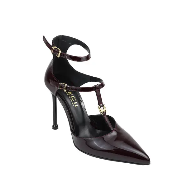 Suede T-Strap Stiletto Heels Pump 1 Image