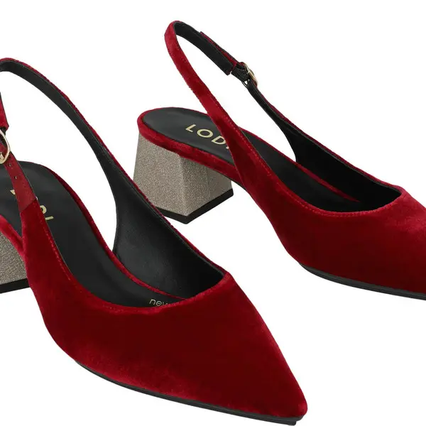 Velvet Low Block Heel Pump 2 Image