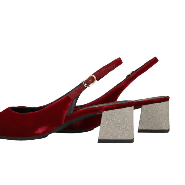 Velvet Low Block Heel Pump 3 Image