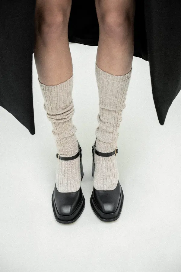 Leather Platform Pump With Ankle Strap 5 Image