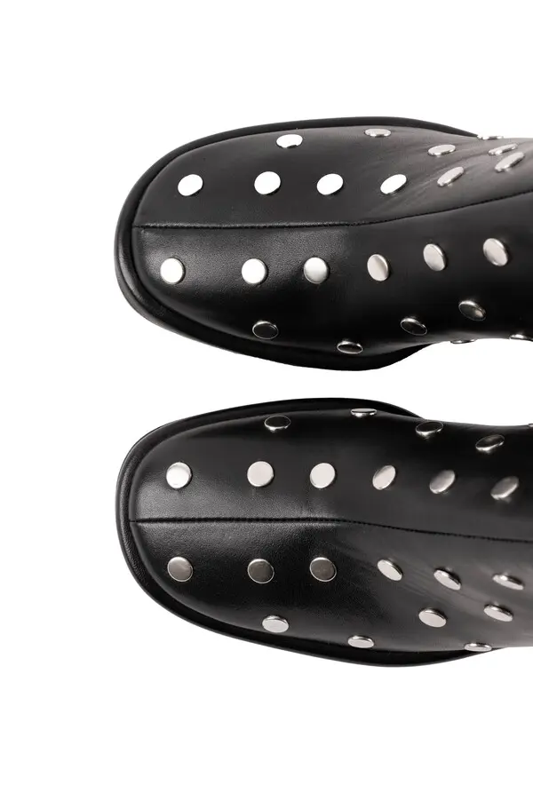 Studded Leather Ankle Boots 1 Image