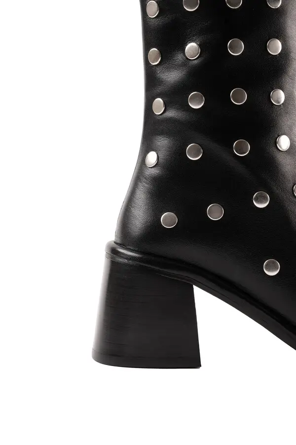 Studded Leather Ankle Boots 2 Image