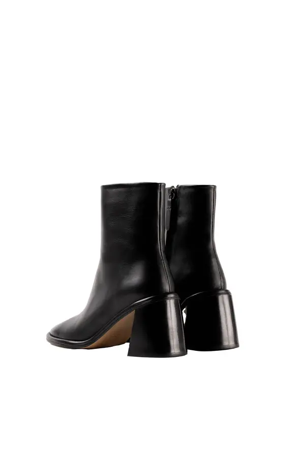 Rounded Square Toe Leather Boots 1 Image