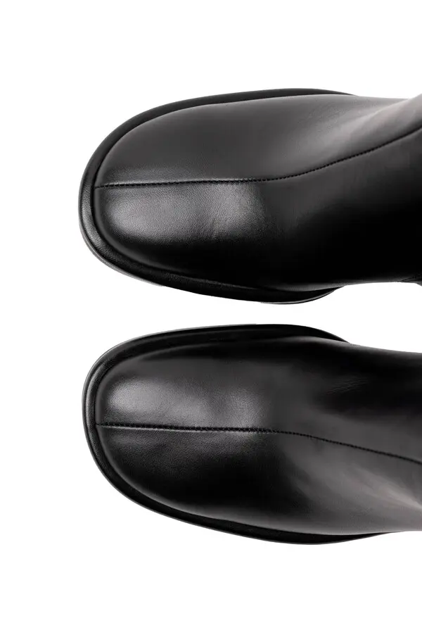 Rounded Square Toe Leather Boots 3 Image