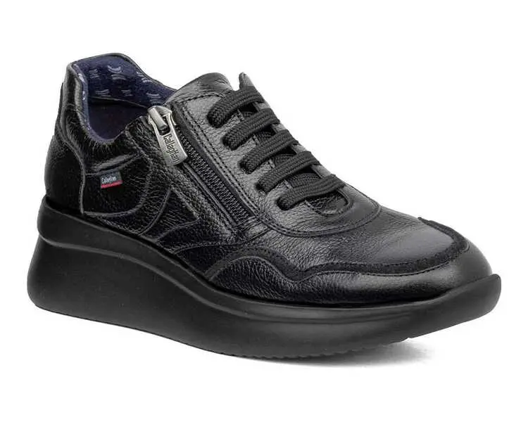 Leather Platform Sneaker With Side Zipper 3 Image