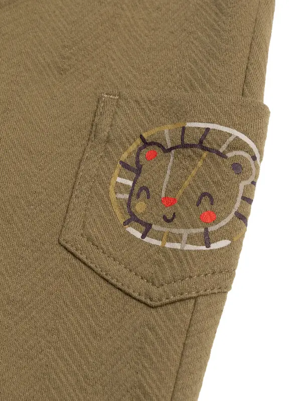 Cotton  Pants with Printed Pocket 2 Image