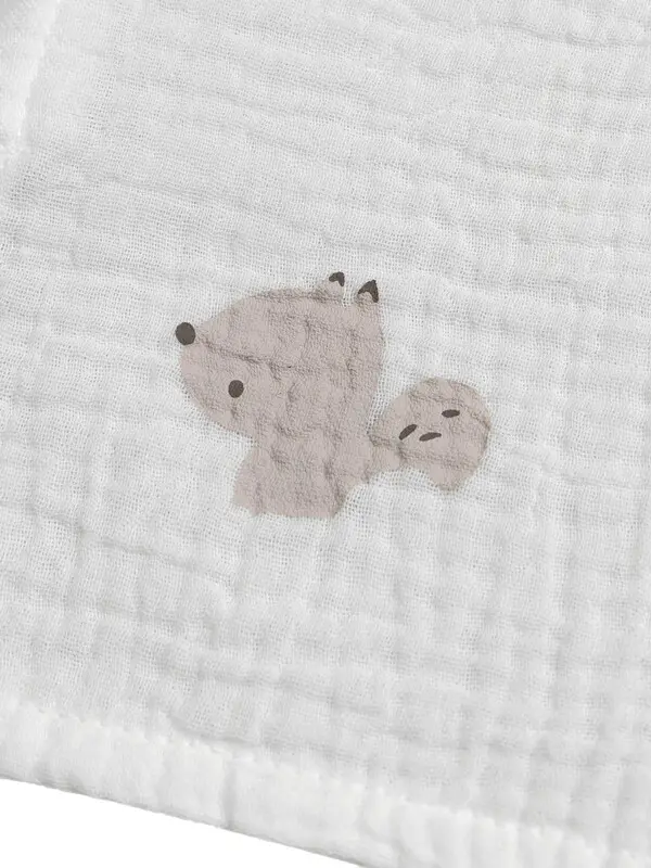 2-Pack of Muslin Blankets with Animal Embroidery 3 Image
