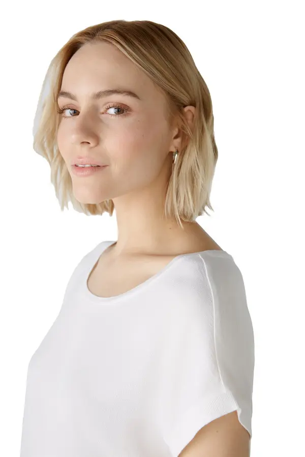 Crew neck with ribbed trim Short Sleeves Top 6 Image