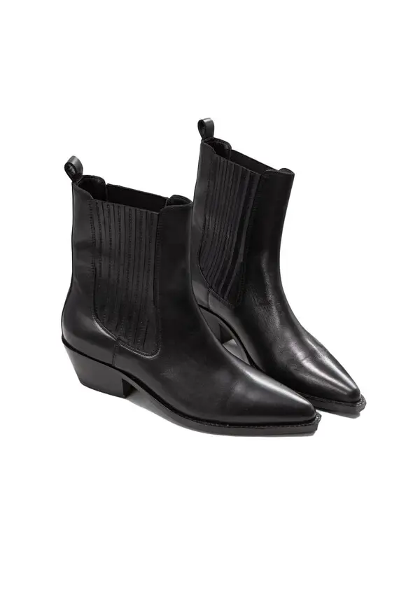 Leather Herringbone Santiag Boots 1 Image