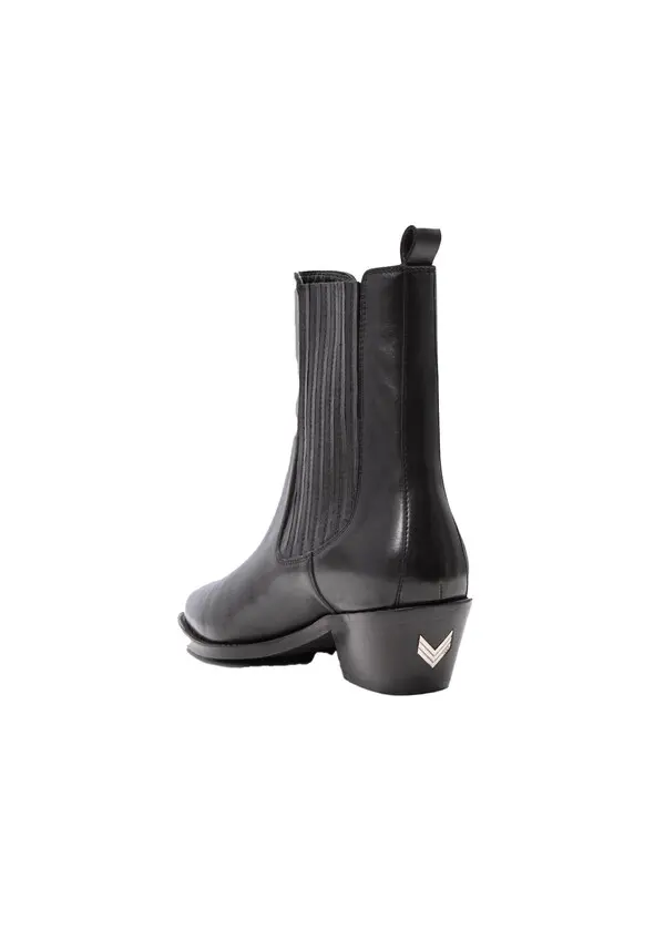 Leather Herringbone Santiag Boots 2 Image
