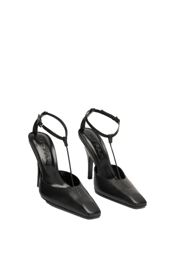 Leather T-strap Pointed-toe Pump 2 Image