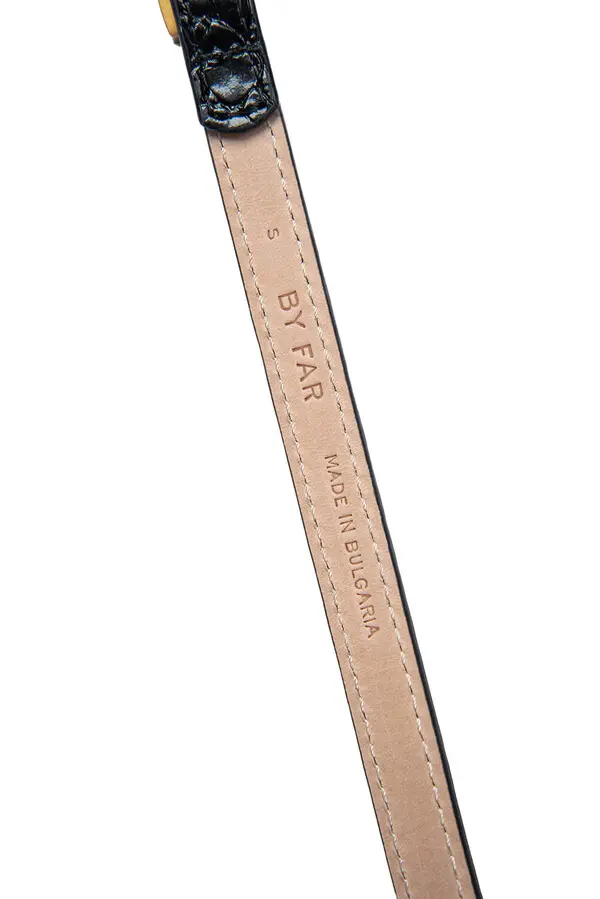 Circular Croco Embossed Leather Belt 2 Image