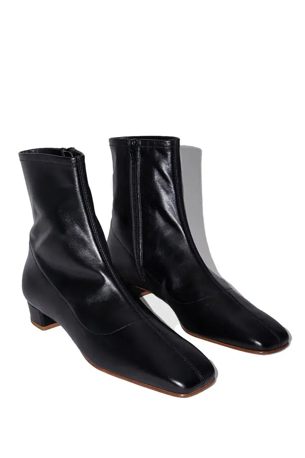 Square Toe Leather Ankle Boots 2 Image