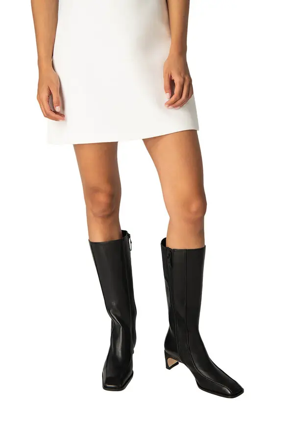Lamb Nappa Leather Knee-High Boots 1 Image