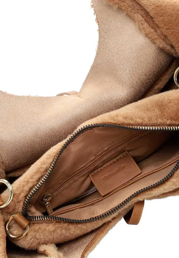 Brown Teddy/Bouclé Effect Tote Bag 2 Image