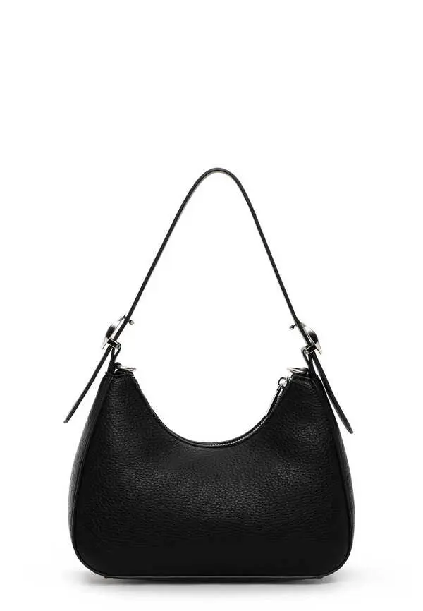 Leather Curved Shoulder Bag 3 Image
