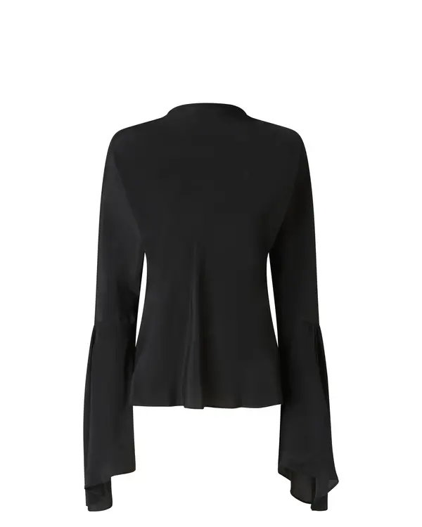 Crepe de Chine Blouse with Rear Neckline 1 Image