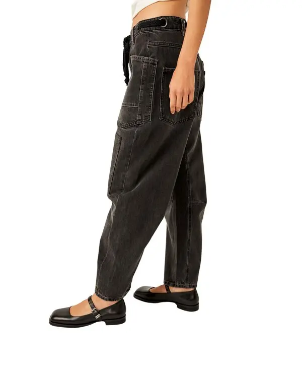 Moxie Low Slung Washed Patchwork Drawstring Jeans 2 Image