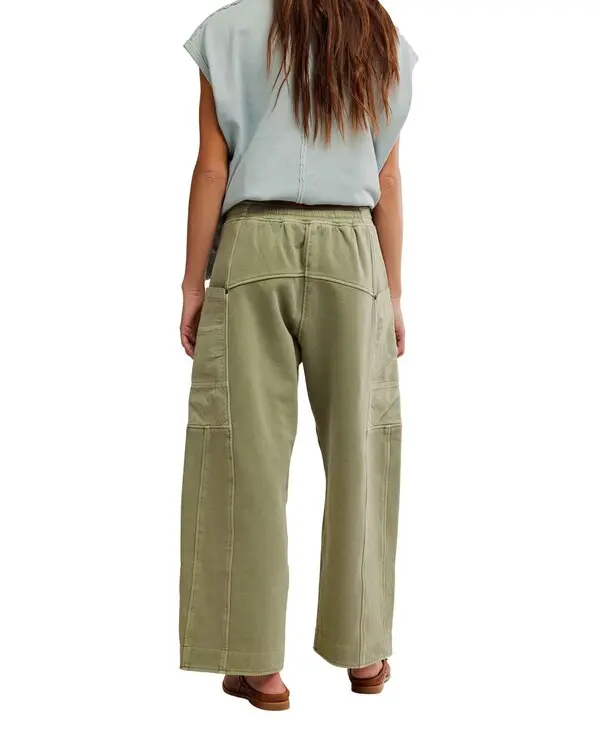Wide-Leg Cargo Pants with Drawstring Waist 1 Image
