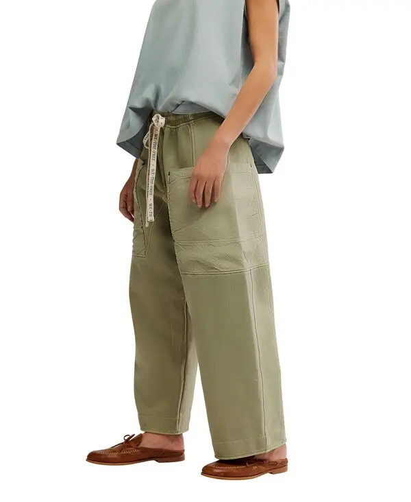 Wide-Leg Cargo Pants with Drawstring Waist 2 Image