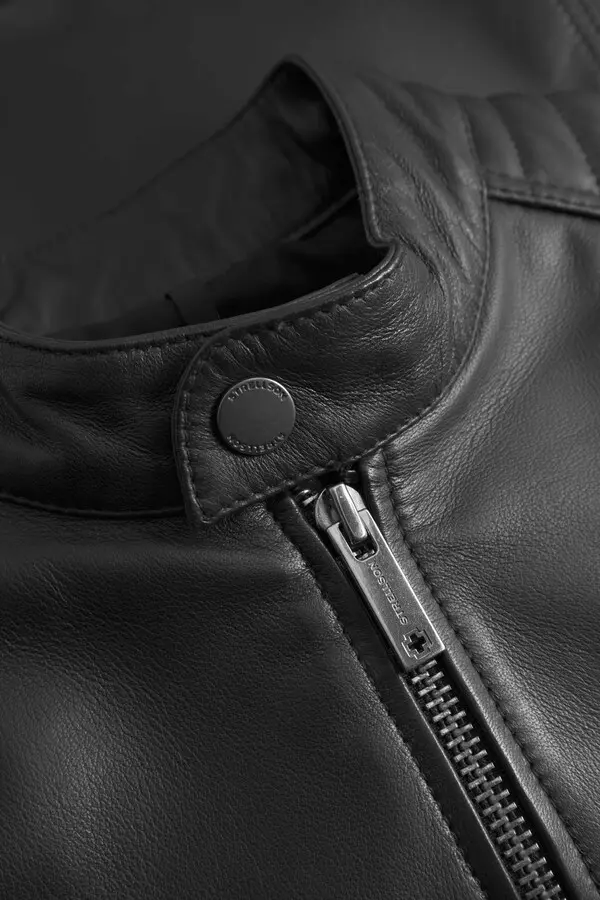 Zip-Front Moto Jacket with Quilted Shoulders 3 Image
