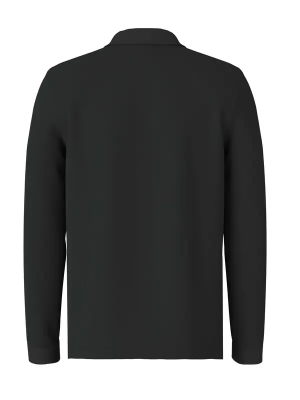 Knit Long-Sleeve Button Polo 4 Image