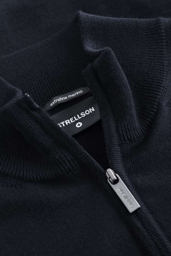 Knit Full-Zip Mock Neck Merino Cardigan 1 Image