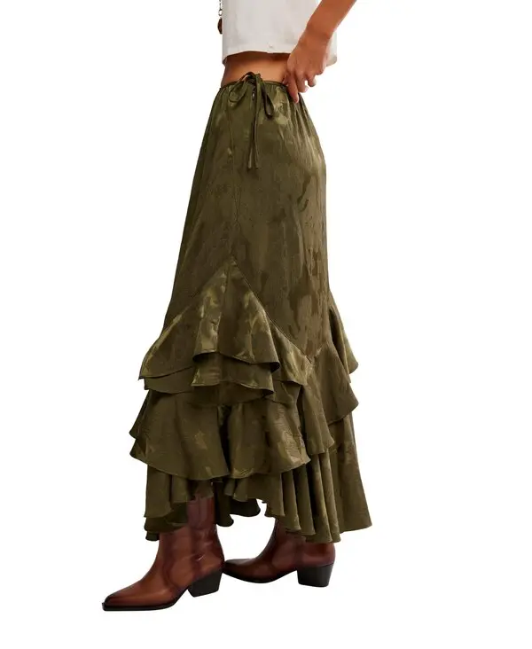 Autumn Promenade Jacquard Floral Maxi Skirt 3 Image