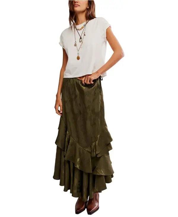 Autumn Promenade Jacquard Floral Maxi Skirt 4 Image