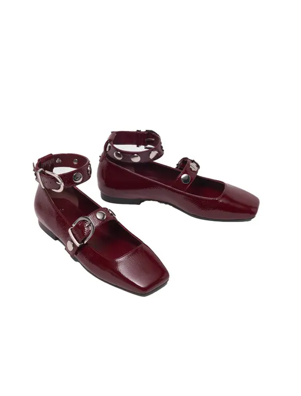 Studded Leather Mary Jane Ballerinas 3 Image